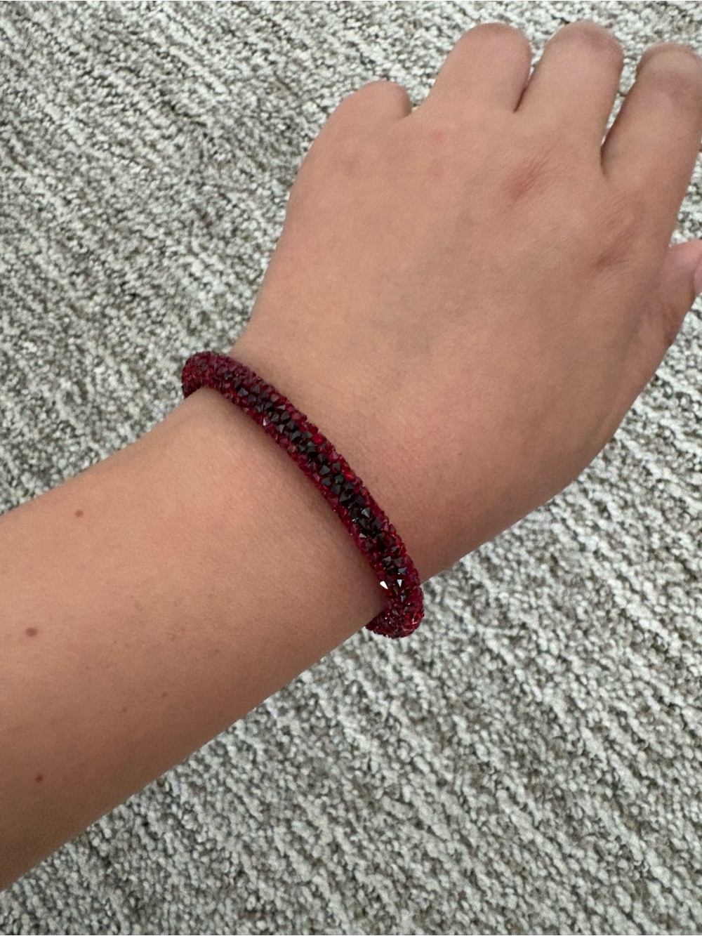 Swarovski Deep Red Crystal Open Cuff Bracelet